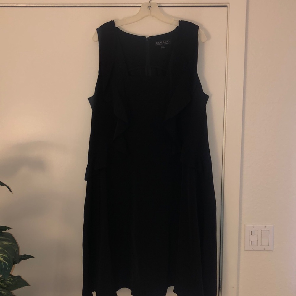 Little black dress with ruffles